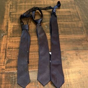 Set of 3 Lands’ End Boys Uniform Ties Navy Adjustable School